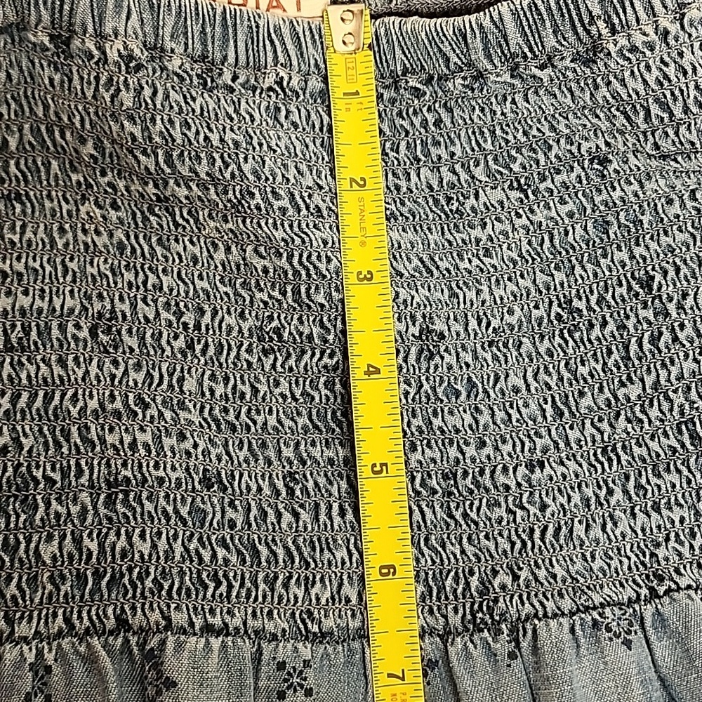 Ariat Blue Ruffled Elastic Tube Top Womens Sz M Paisley Print Dress Country Girl - Picture 13 of 14